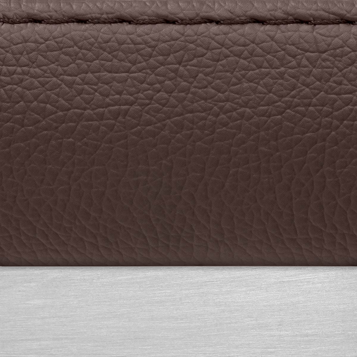 Leah Brushed Real Leather Stool Brown