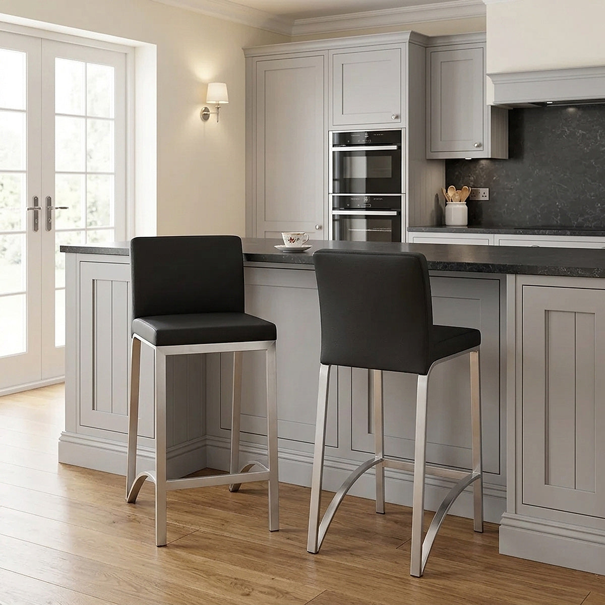 Leah Brushed Stool Black