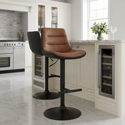 Lattice Stool Black & Tan Leather