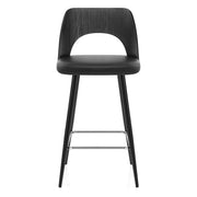 Leo Bar Stool Black Wood & Black