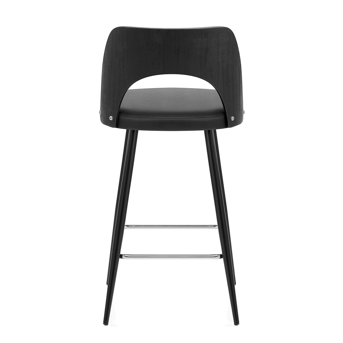 Leo Bar Stool Black Wood & Black