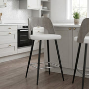 Leo Bar Stool Grey Wood & White