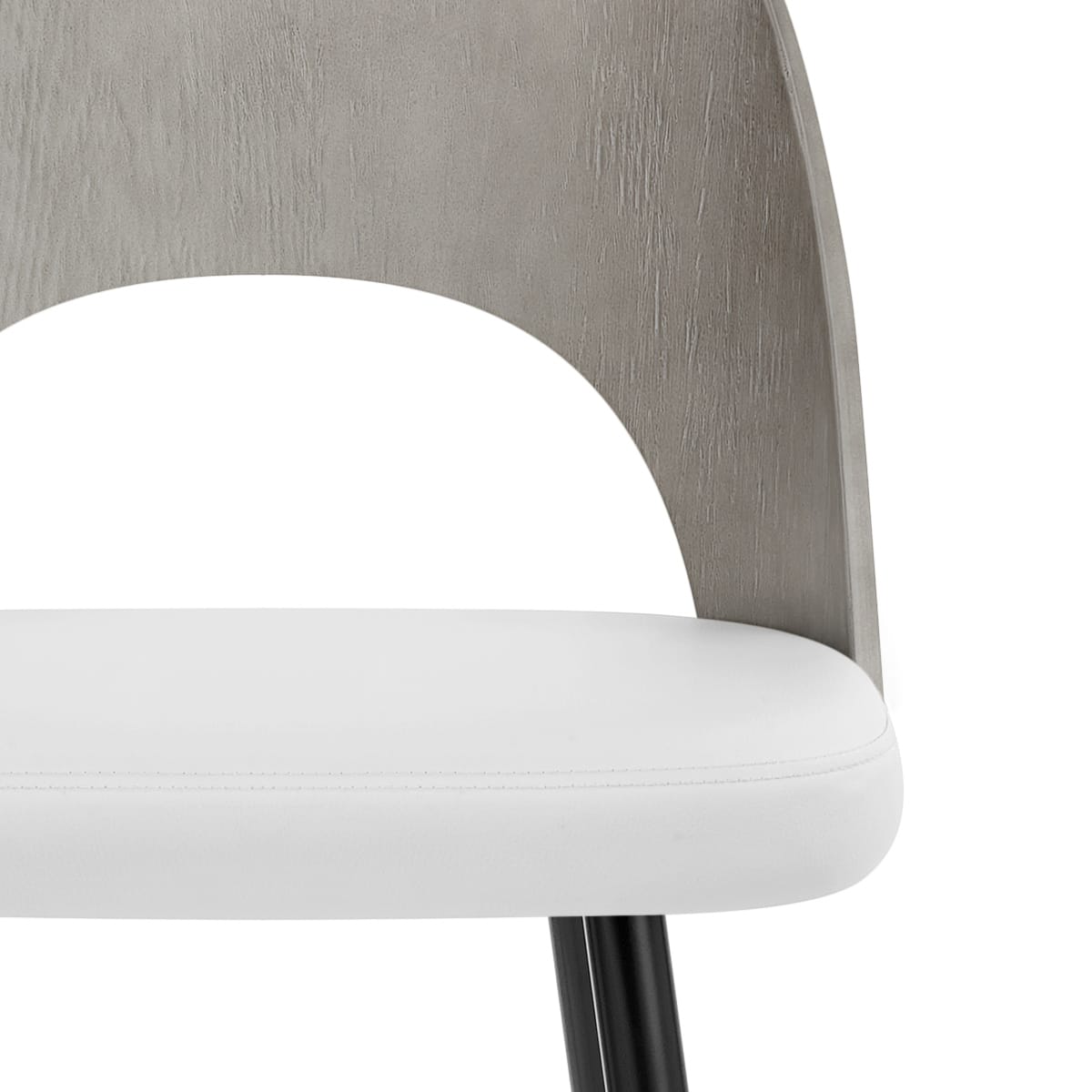 Leo Bar Stool Grey Wood & White