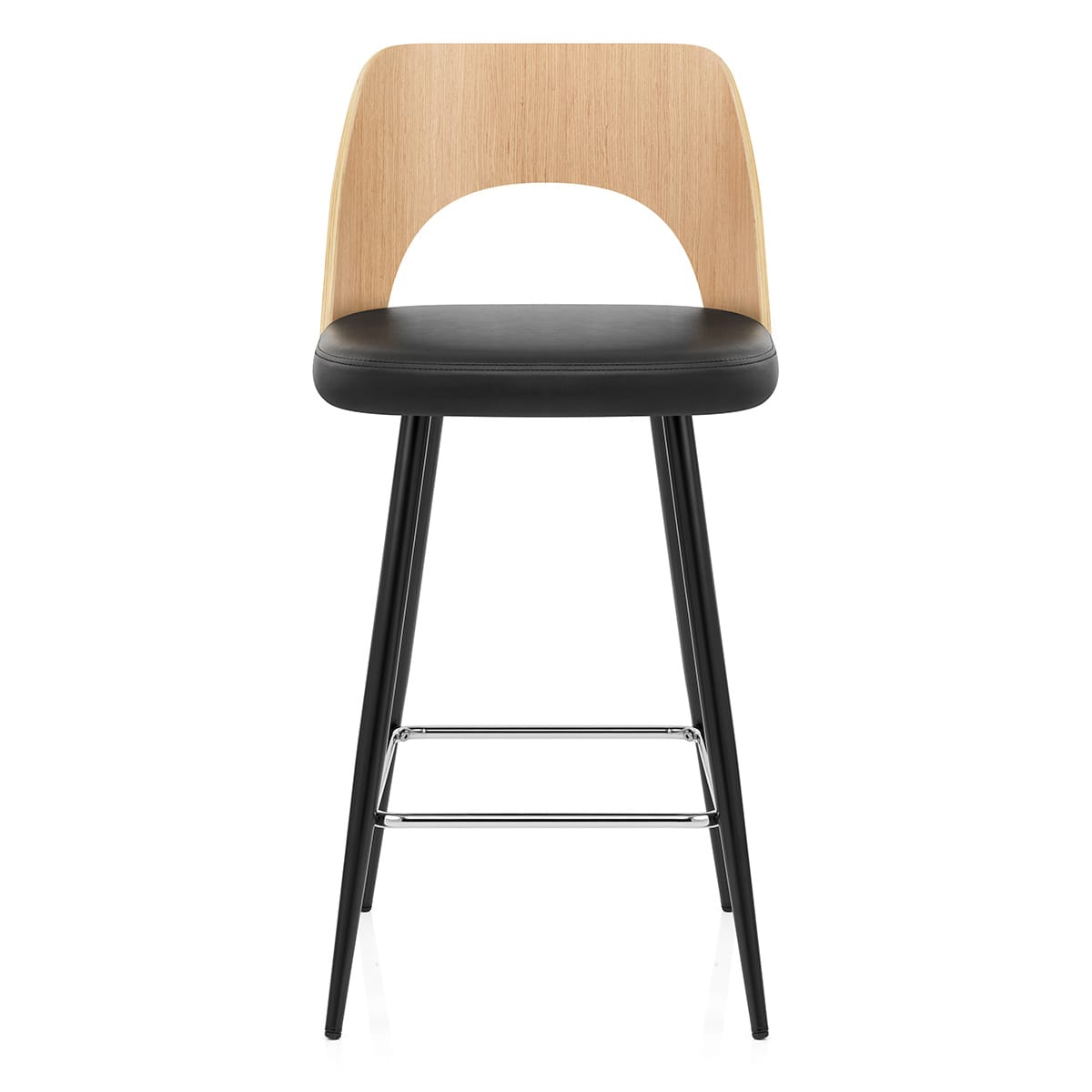 Leo Bar Stool Oak & Black