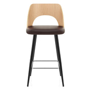 Leo Bar Stool Oak & Brown