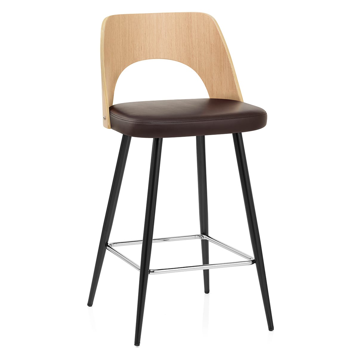 Leo Bar Stool Oak & Brown