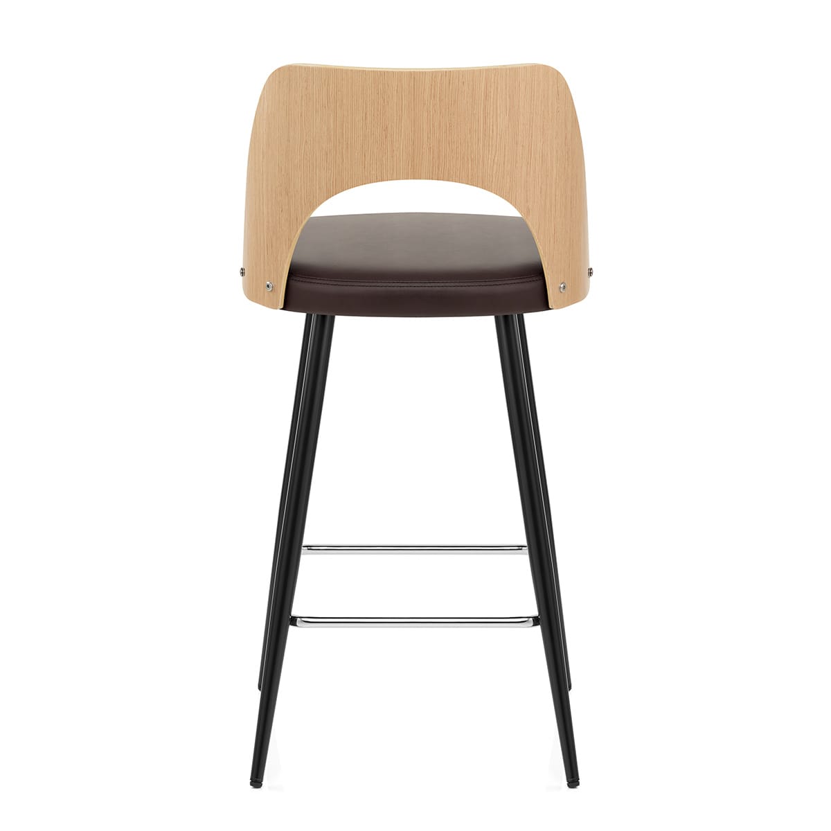 Leo Bar Stool Oak & Brown