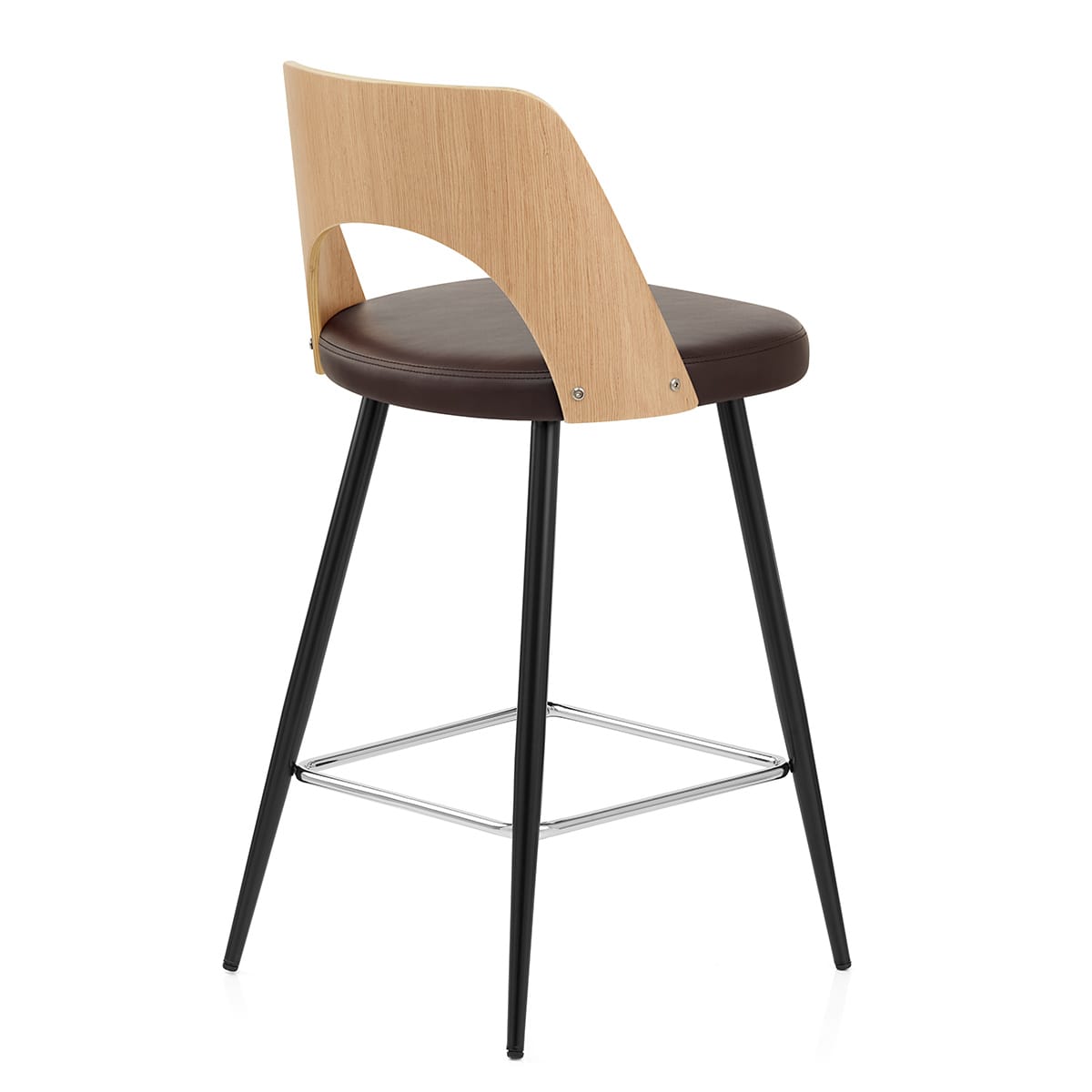 Leo Bar Stool Oak & Brown