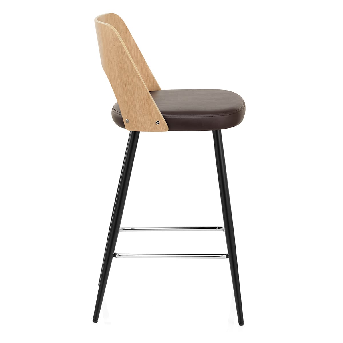 Leo Bar Stool Oak & Brown