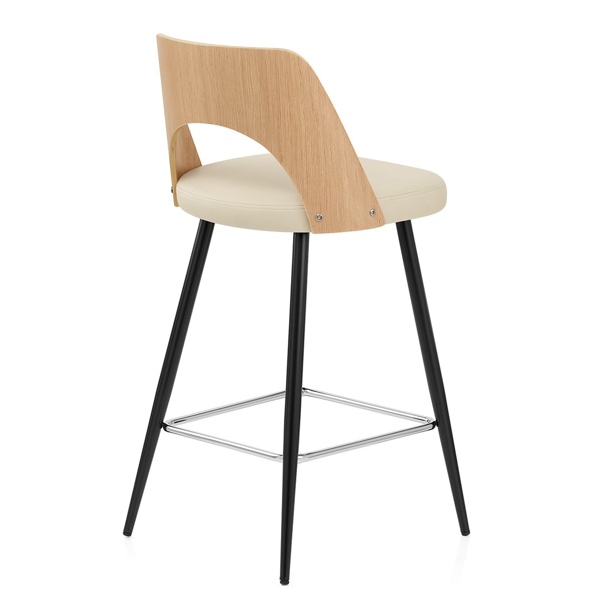 Leo Bar Stool Oak & Cream