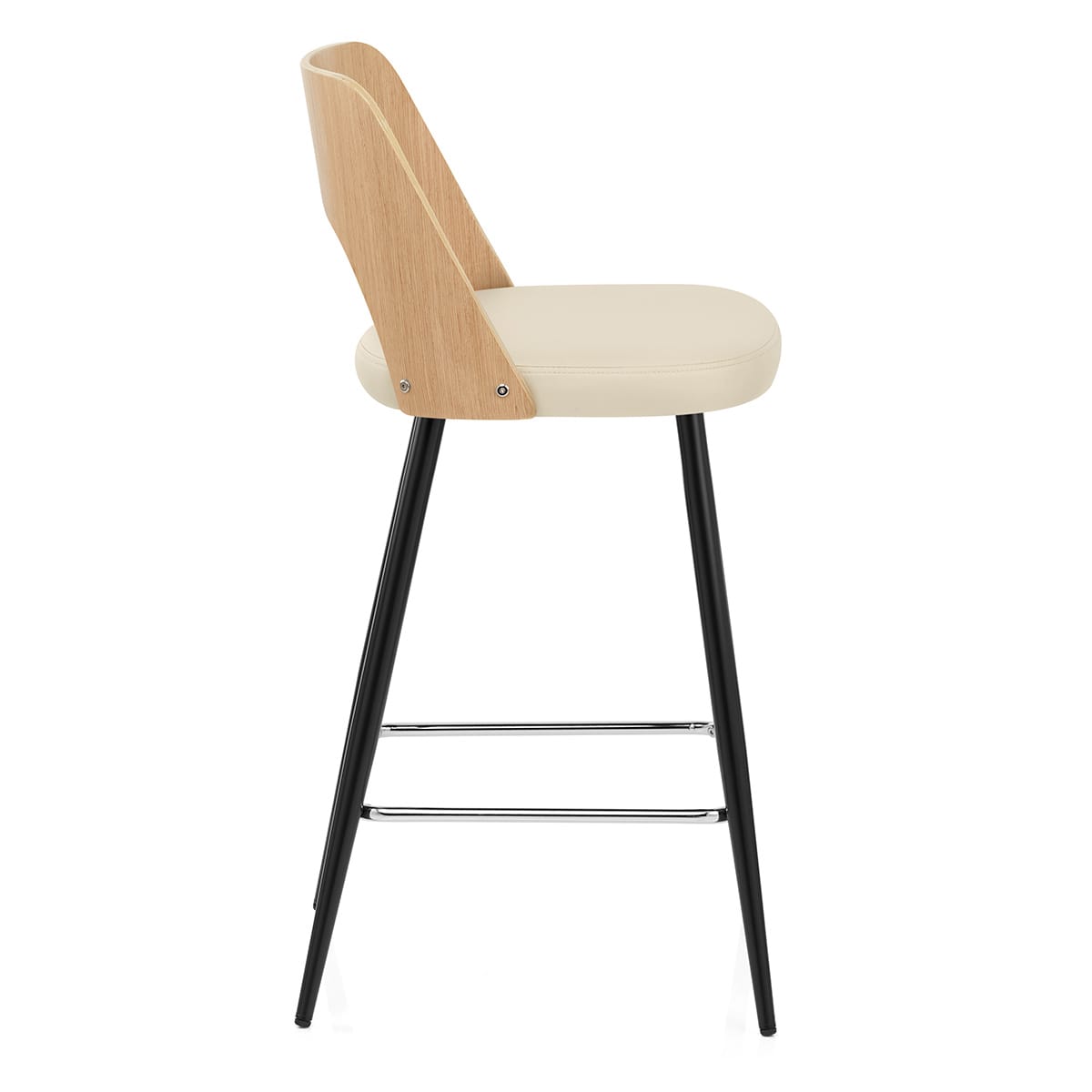 Leo Bar Stool Oak & Cream