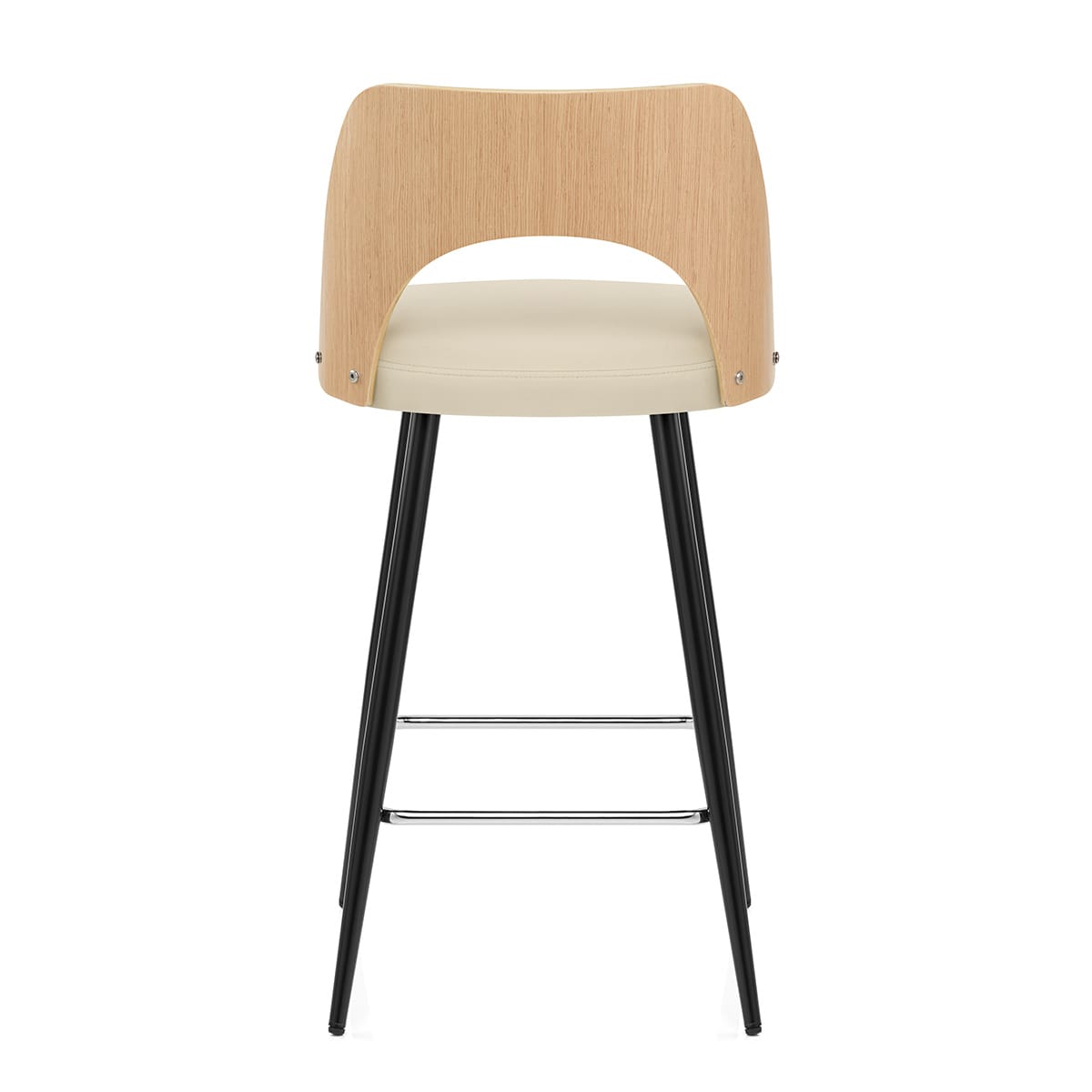 Leo Bar Stool Oak & Cream