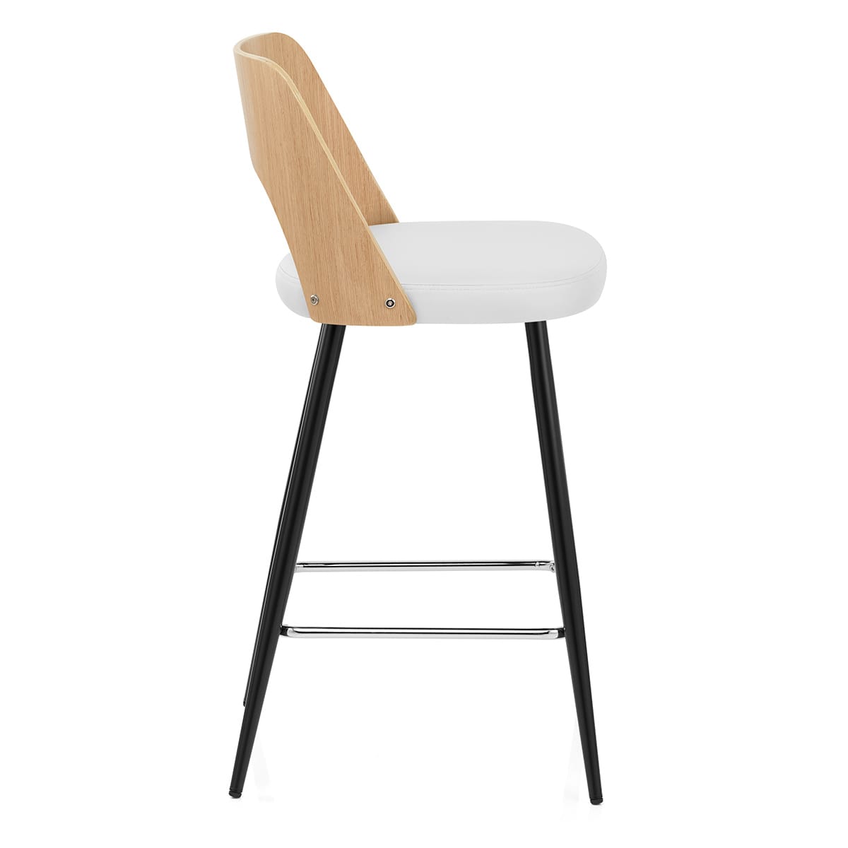 Leo Bar Stool Oak & White