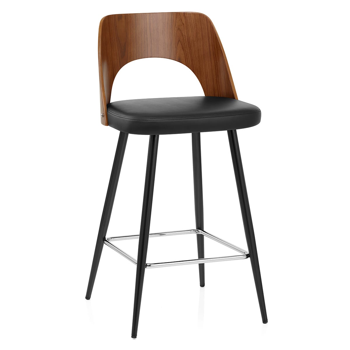 Leo Bar Stool Walnut & Black