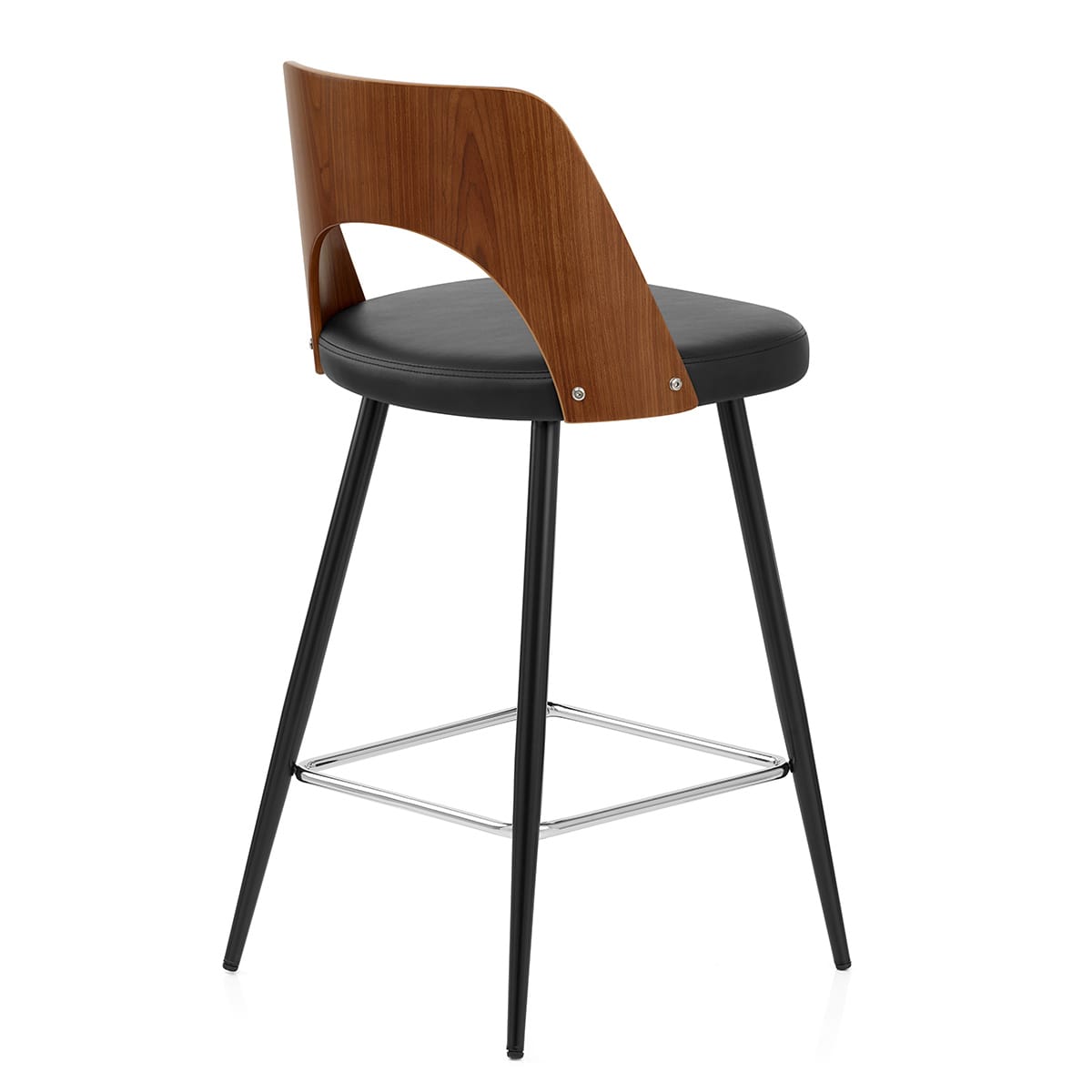 Leo Bar Stool Walnut & Black