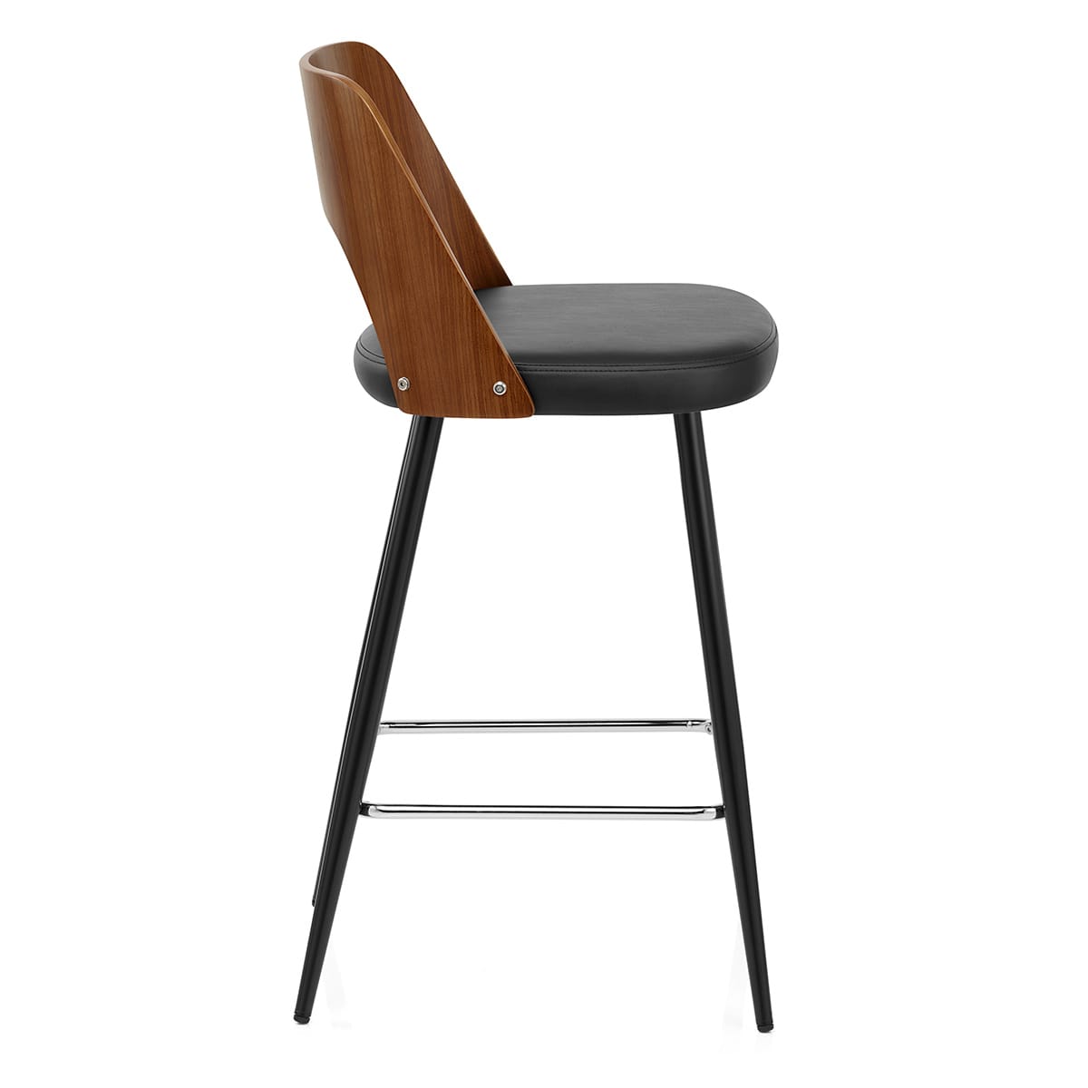 Leo Bar Stool Walnut & Black