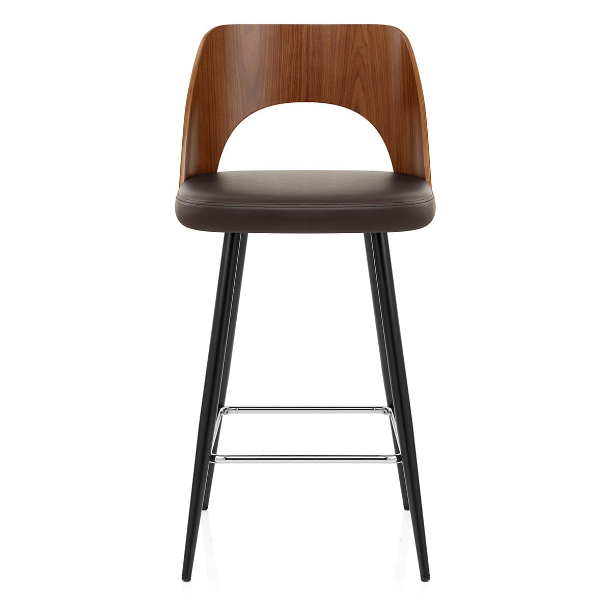 Leo Bar Stool Walnut & Brown