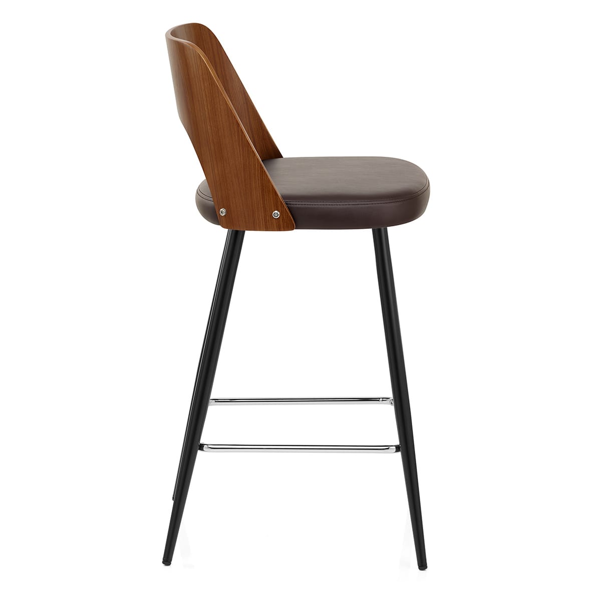 Leo Bar Stool Walnut & Brown