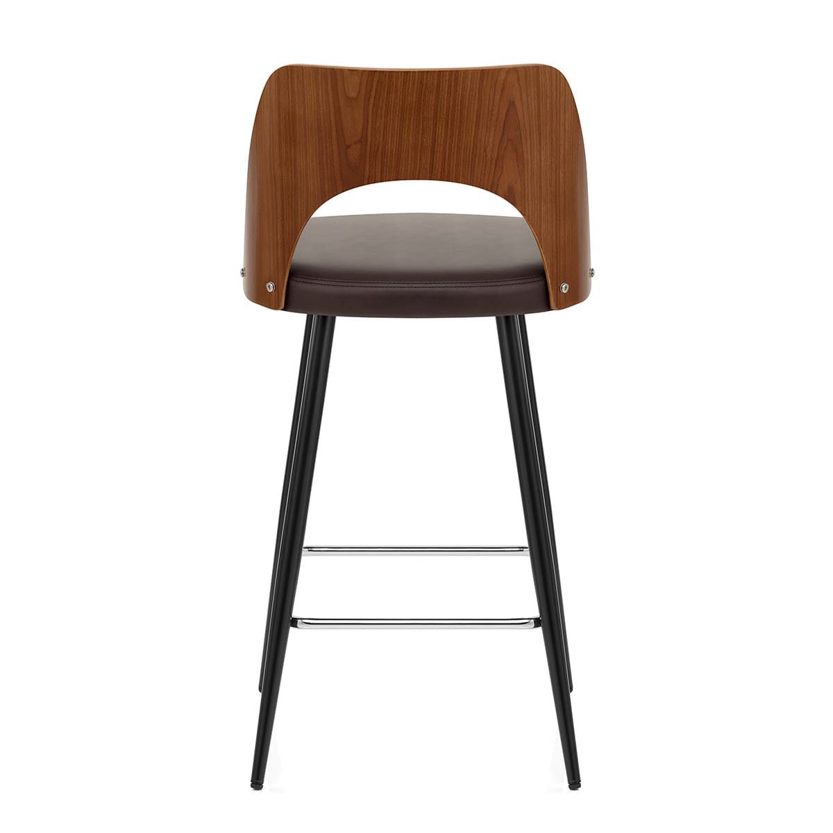 Leo Bar Stool Walnut & Brown