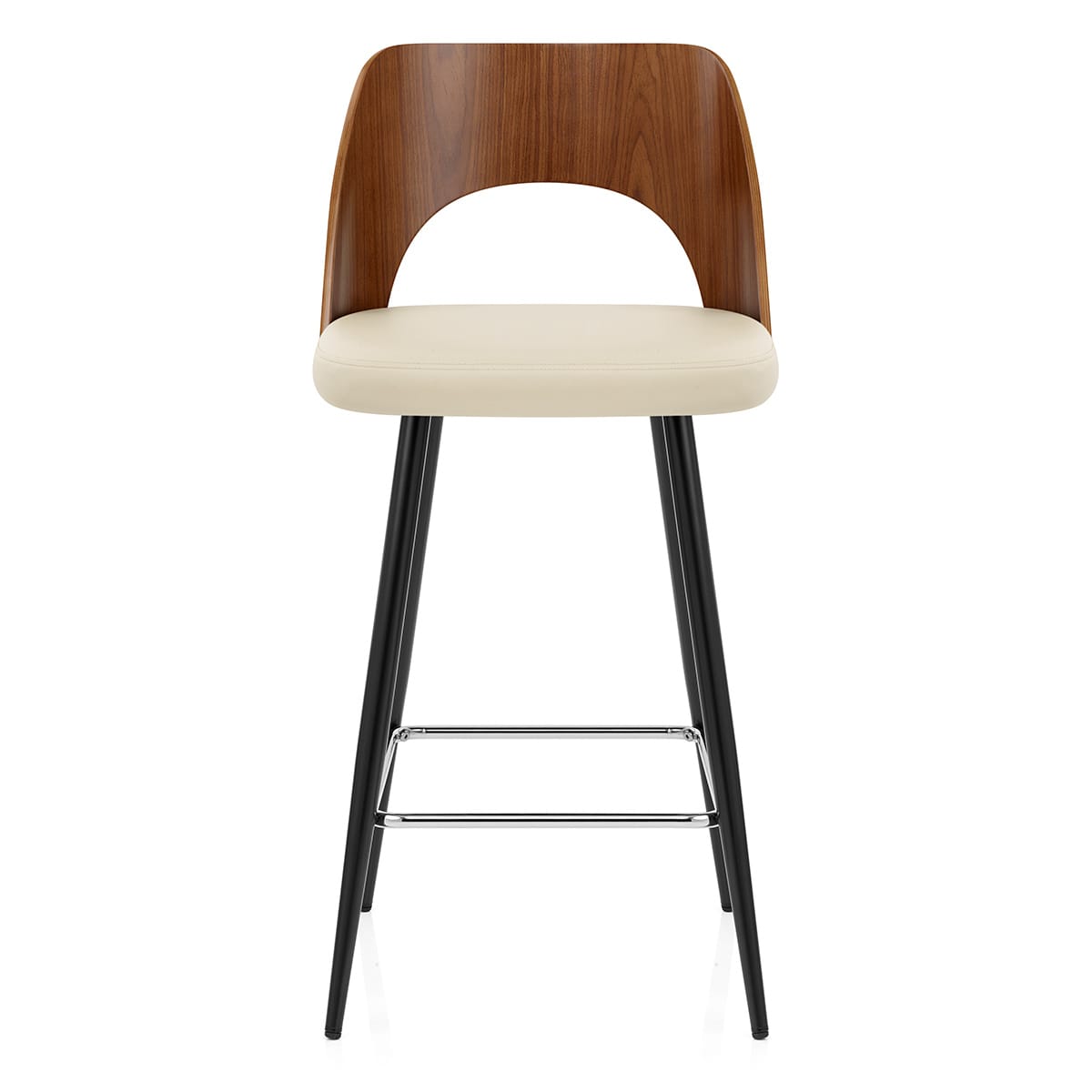 Leo Bar Stool Walnut & Cream