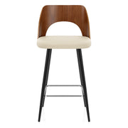 Leo Bar Stool Walnut & Cream