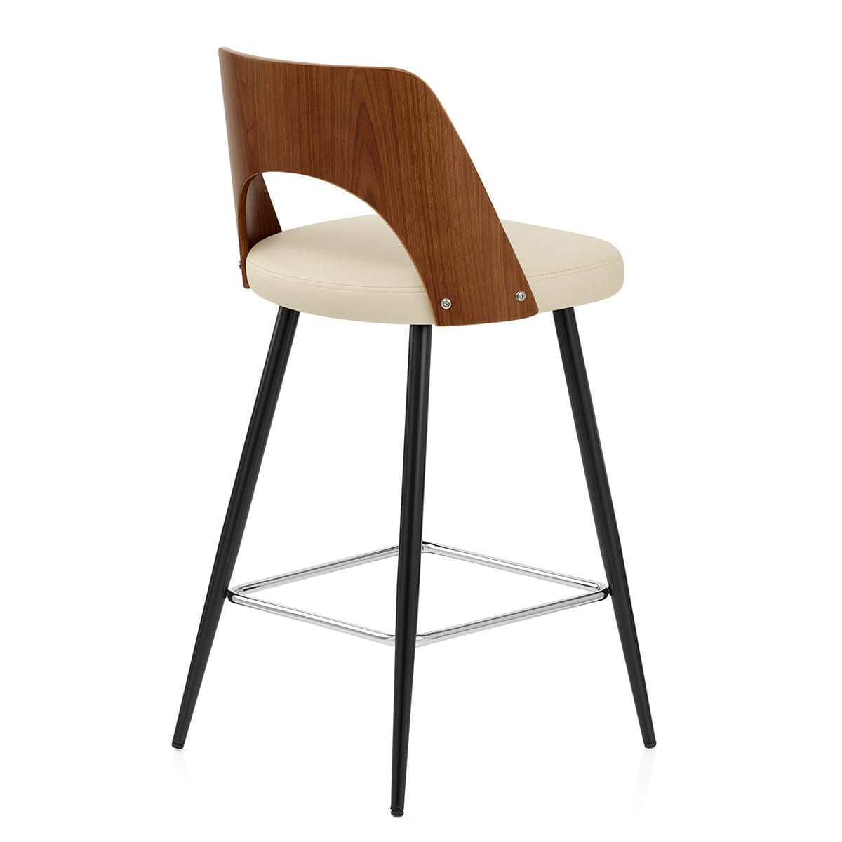Leo Bar Stool Walnut & Cream