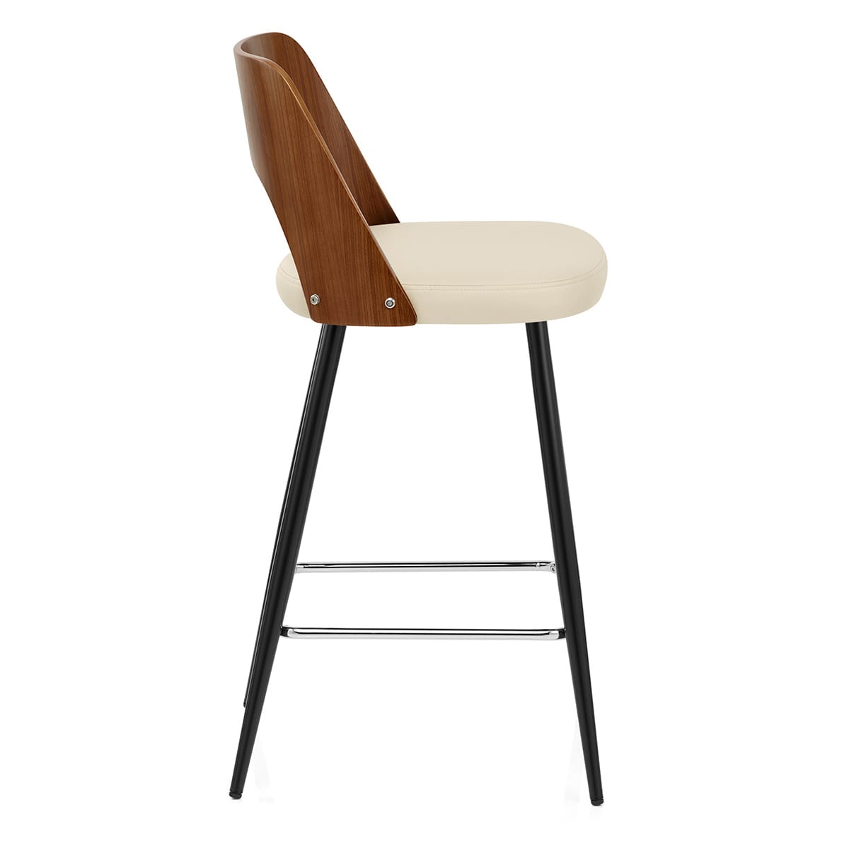 Leo Bar Stool Walnut & Cream