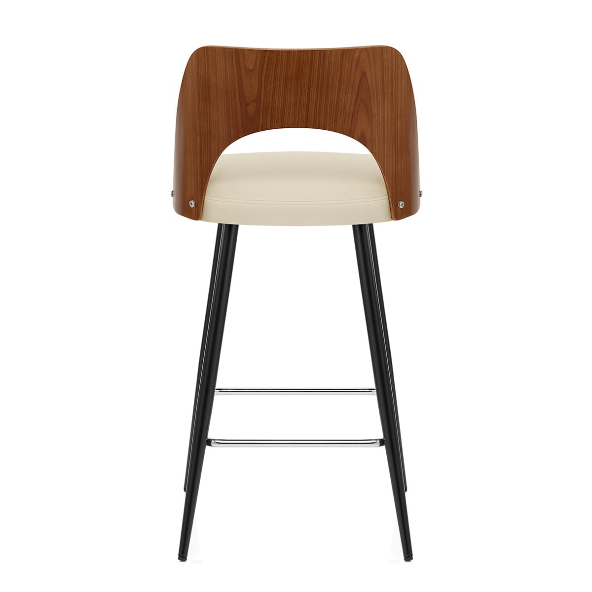 Leo Bar Stool Walnut & Cream