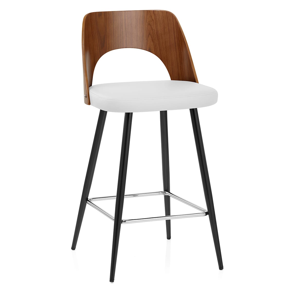 Leo Bar Stool Walnut & White