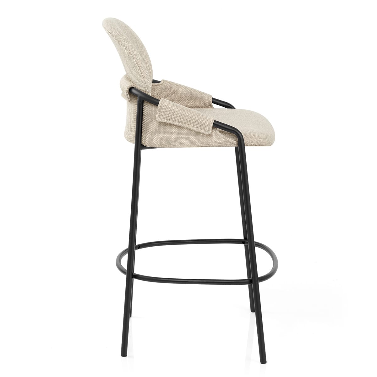 Levante Bar Stool Beige Fabric
