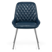 Lincoln Chrome Chair Antique Blue