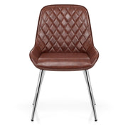 Lincoln Chrome Chair Antique Brown