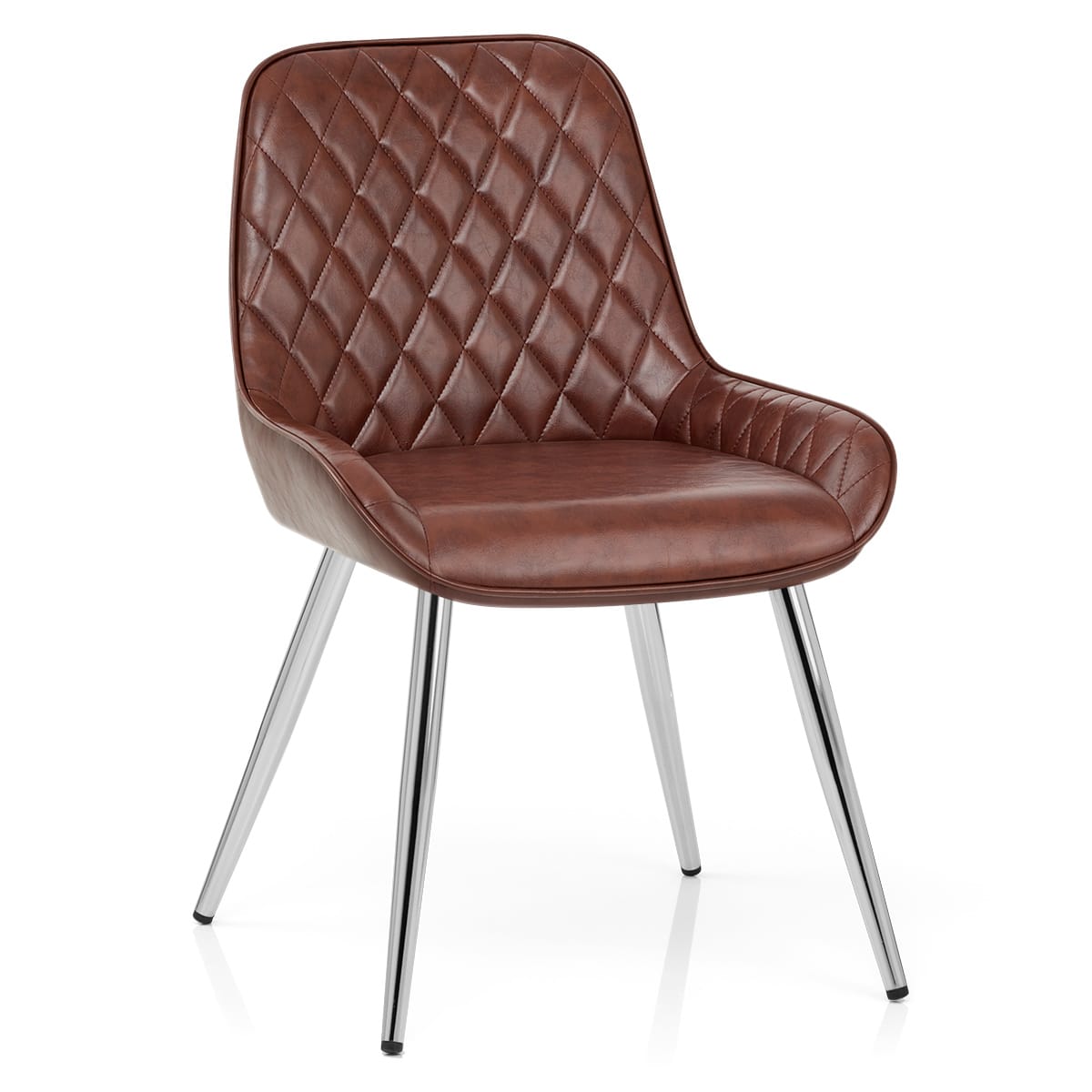 Lincoln Chrome Chair Antique Brown