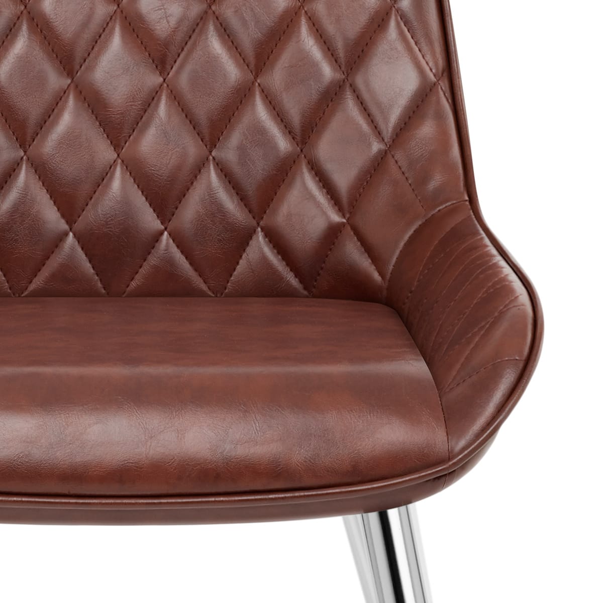 Lincoln Chrome Chair Antique Brown