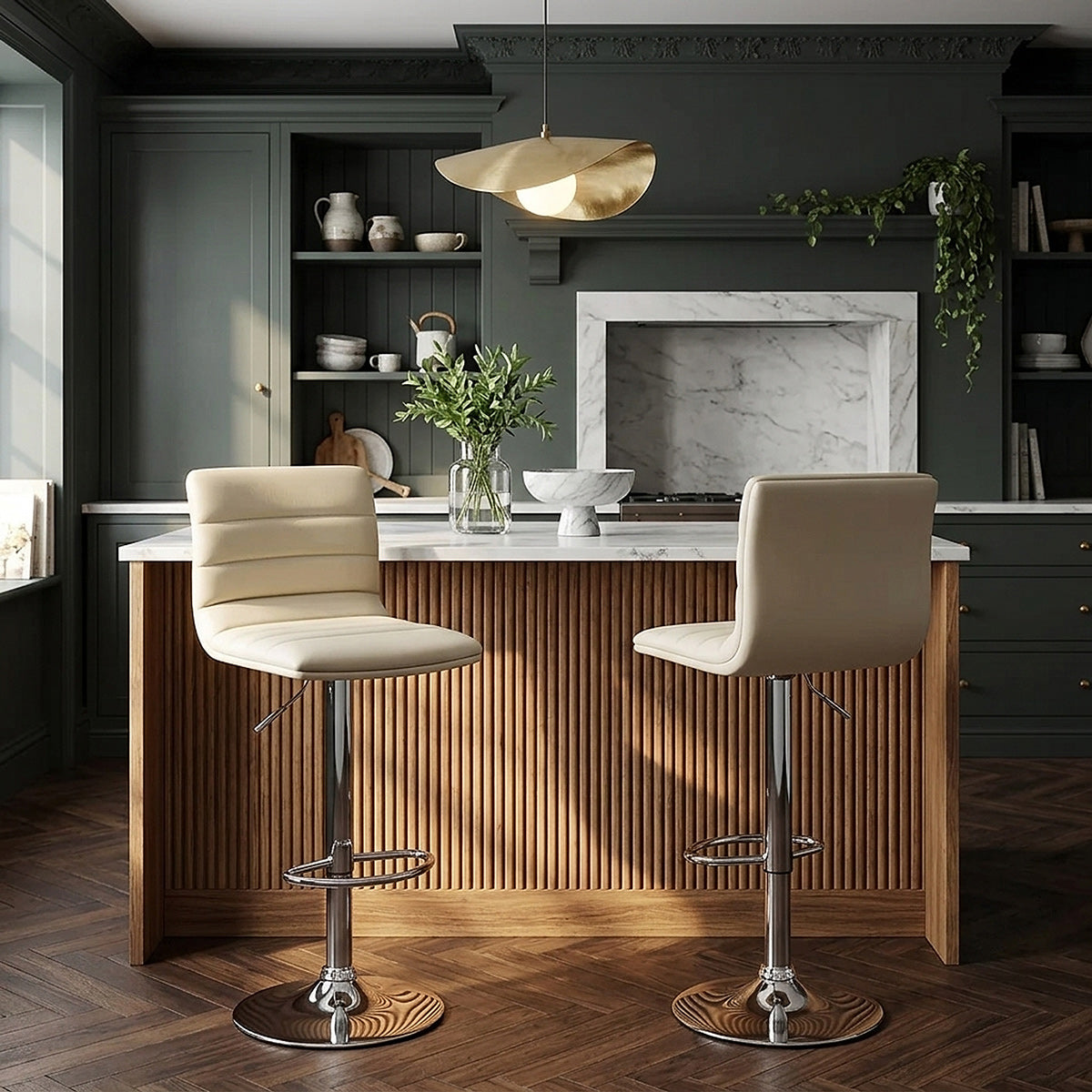 Linear Bar Stool Cream