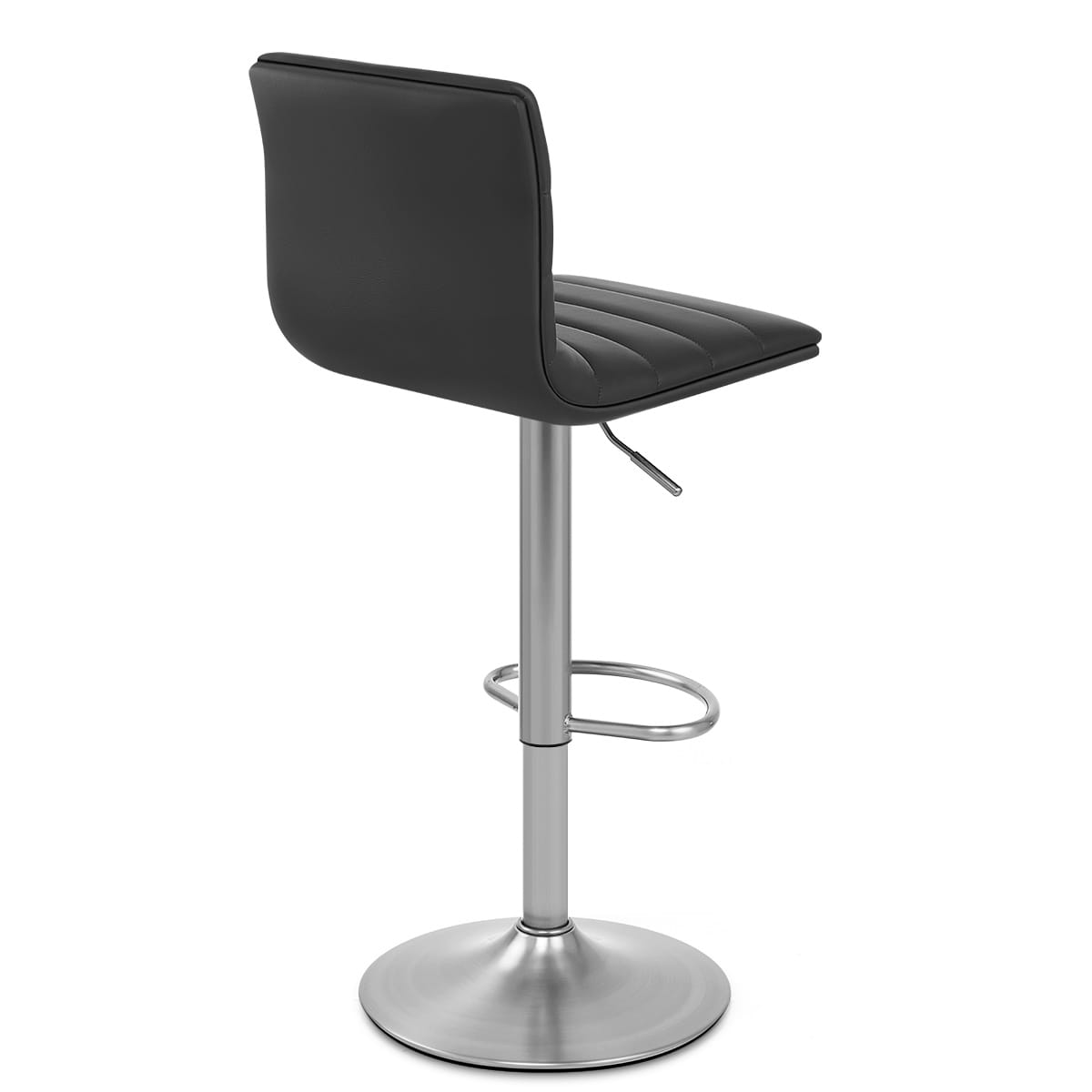 Linear Brushed Steel Bar Stool Black