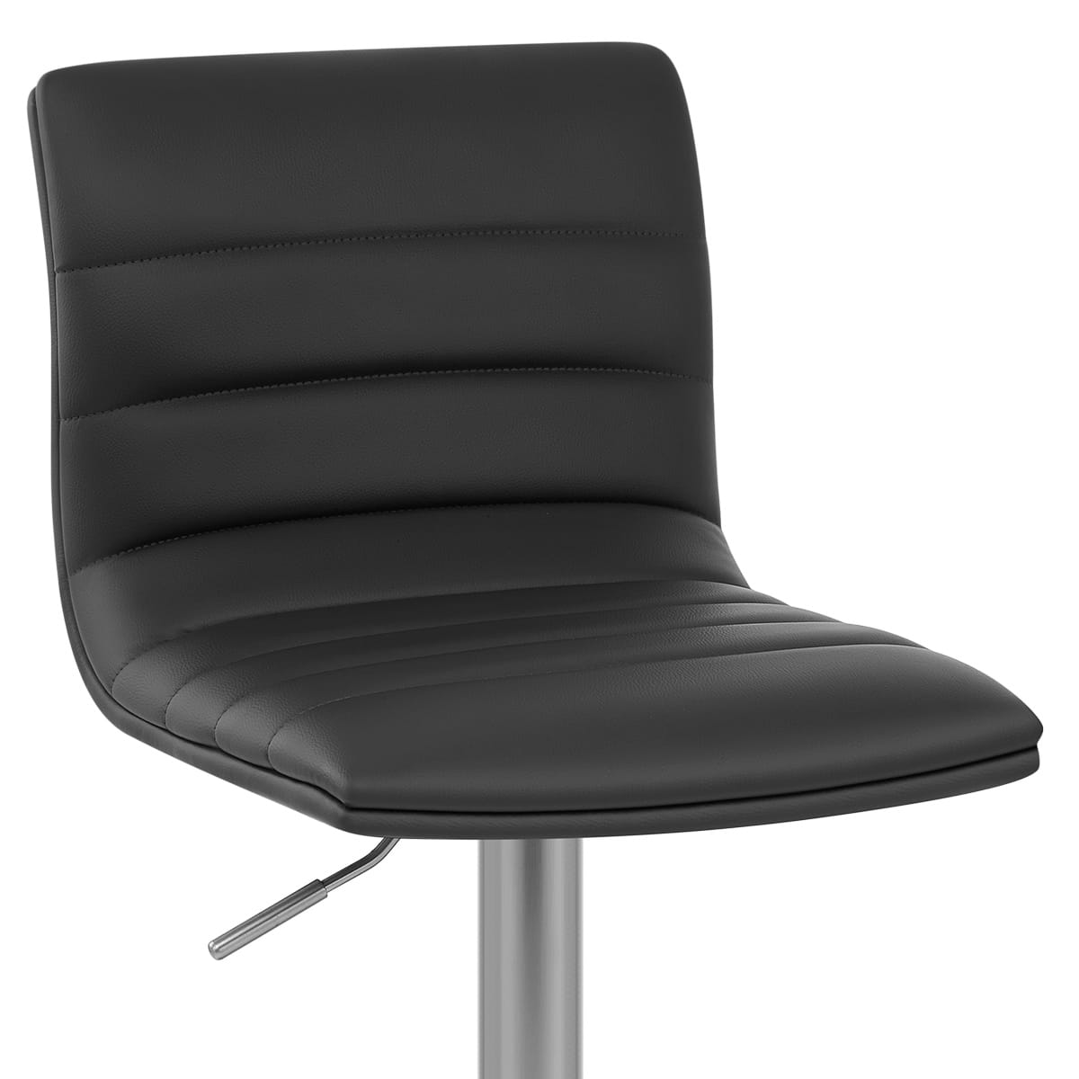 Linear Brushed Steel Bar Stool Black