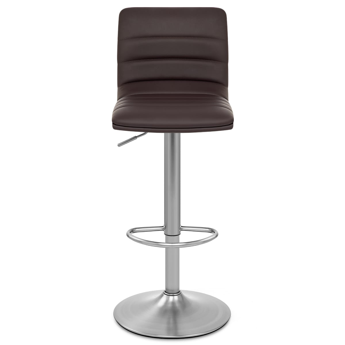 Linear Brushed Steel Bar Stool Brown