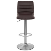Linear Brushed Steel Bar Stool Brown