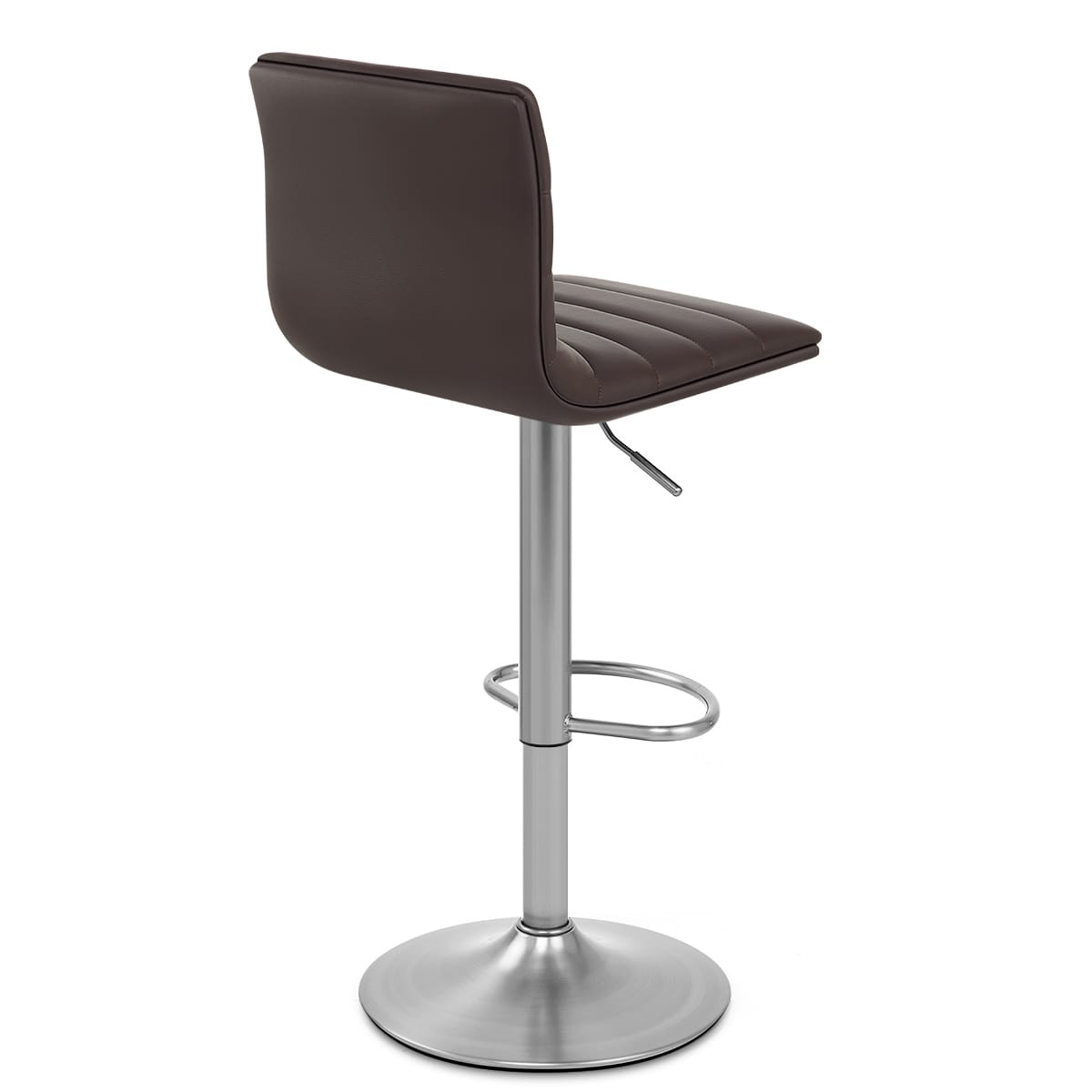 Linear Brushed Steel Bar Stool Brown
