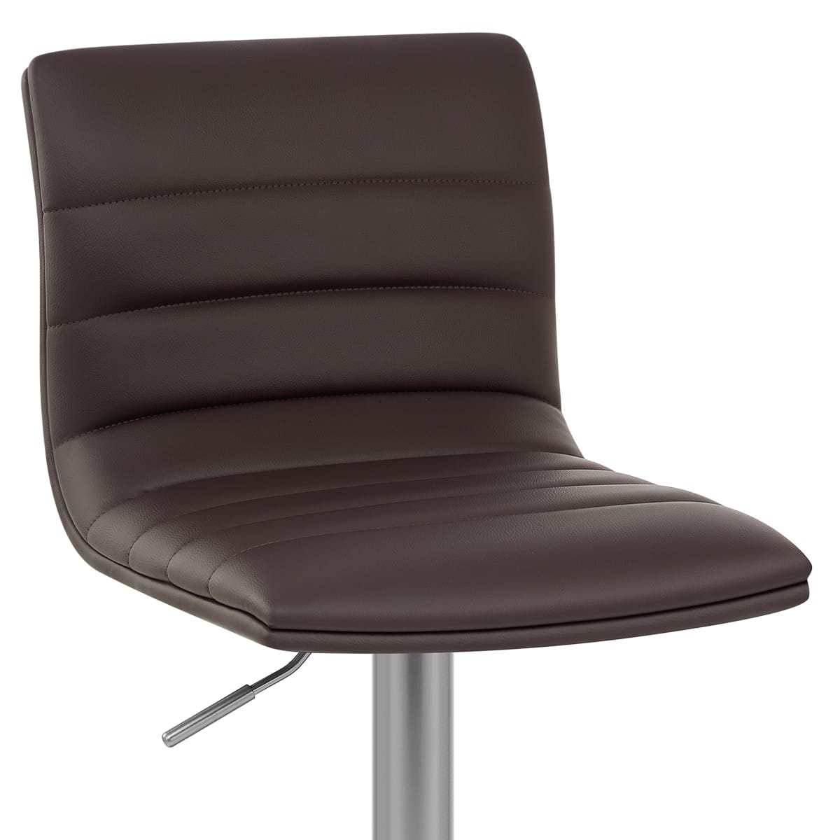 Linear Brushed Steel Bar Stool Brown