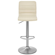 Linear Brushed Steel Bar Stool Cream