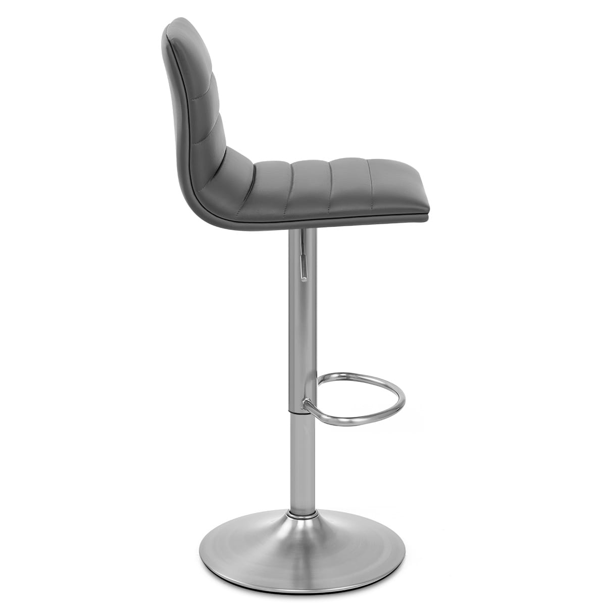 Linear Brushed Steel Bar Stool Grey