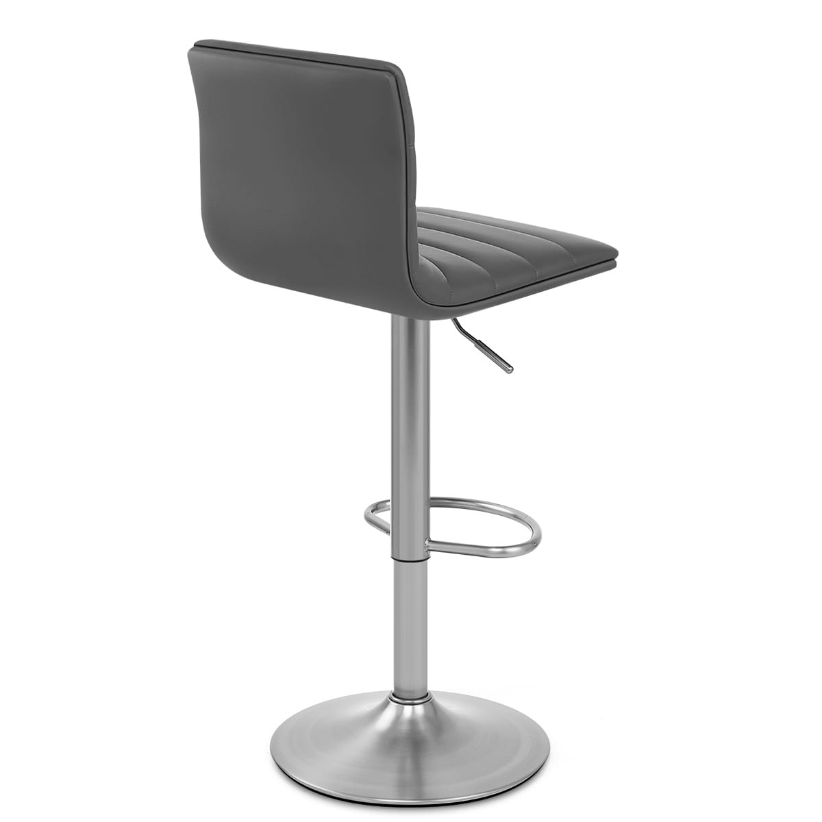 Linear Brushed Steel Bar Stool Grey