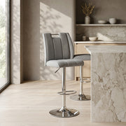 Loco Bar Stool Grey Fabric