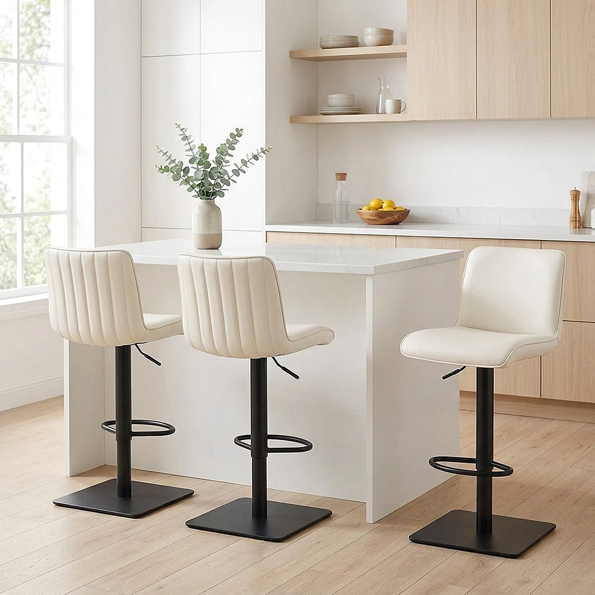 Lola Real Leather Bar Stool Cream
