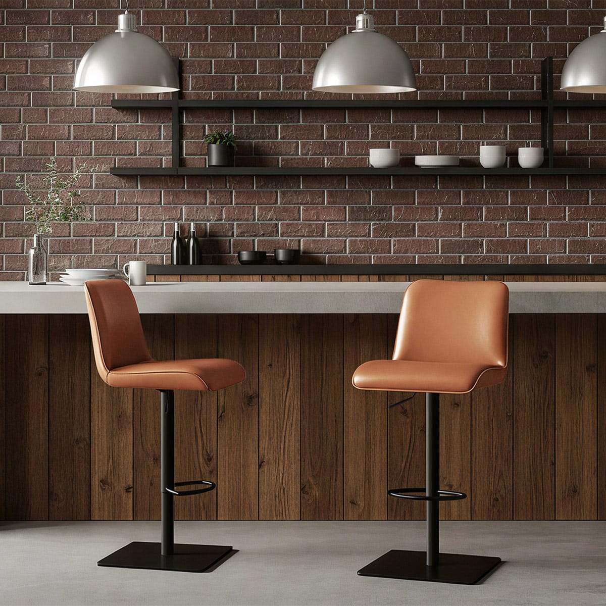 Lola Real Leather Bar Stool Tan