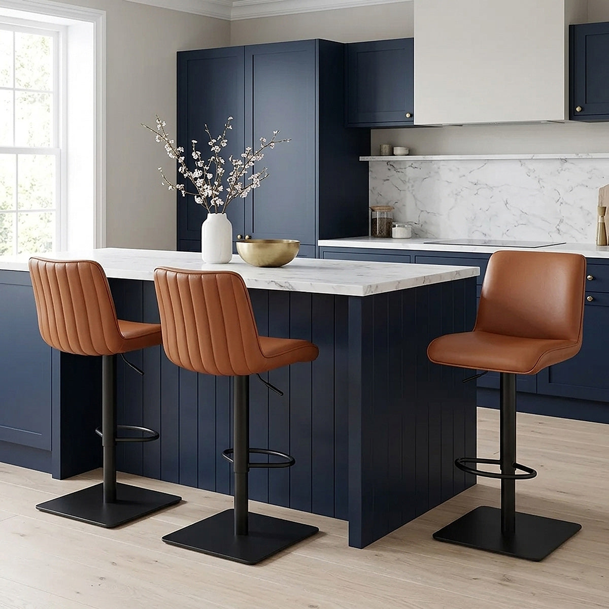 Lola Real Leather Bar Stool Tan