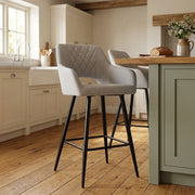 Lopez Bar Stool Grey Fabric