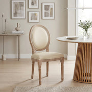 Louis Dining Chair Cream Real Leather